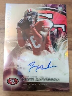 Dres Anderson 2015 Topps platinum autographed rookie card.